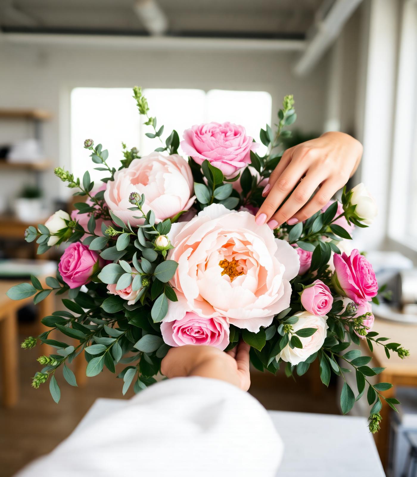 Florista a trabalhar